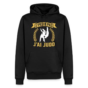 je peux pas j'ai judo cadeau judoka - Sweat à capuche Premium bio Homme - noir - Devant - Nico (187cm)