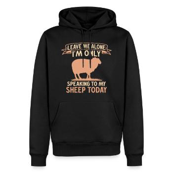 Lass mich in Ruhe, ich spreche heute nur zu meinen Schafen - Männer Premium Bio Hoodie - Schwarz - Vorne - Nico (187cm)