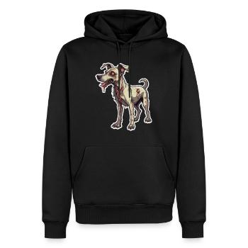 Zombie Hund Illustration - Männer Premium Bio Hoodie - Schwarz - Vorne - Nico (187cm)