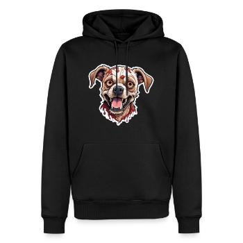 Zombie Hund Illustration - Männer Premium Bio Hoodie - Schwarz - Vorne - Nico (187cm)