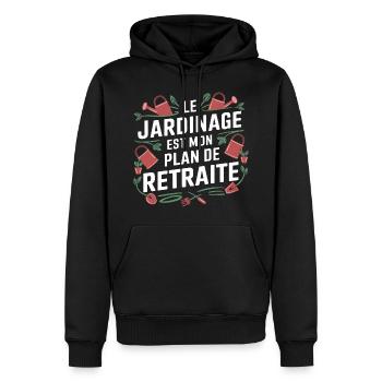 Altersvorsorge - Männer Premium Bio Hoodie - Schwarz - Vorne - Nico (187cm)