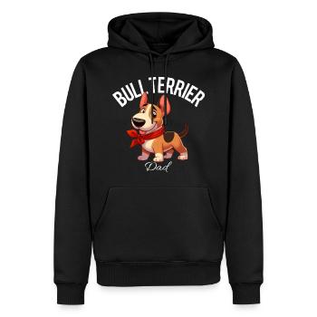 Bullterrier Papa 2 - Männer Premium Bio Hoodie - Schwarz - Vorne - Nico (187cm)