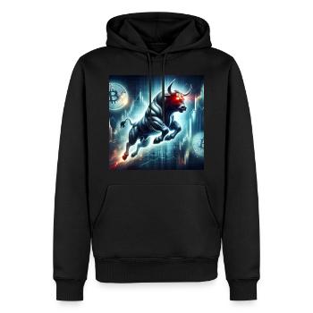 Bitcoin Bullrun Crypto BTC - Men’s Premium Organic Hoodie - black - Front - Nico (187cm)