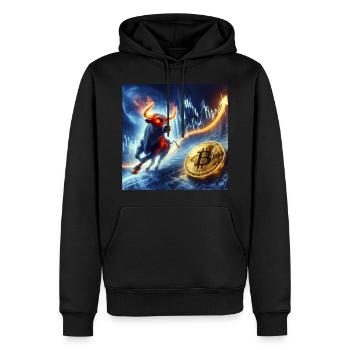 Bitcoin Bullrun Crypto BTC - Men’s Premium Organic Hoodie - black - Front - Nico (187cm)