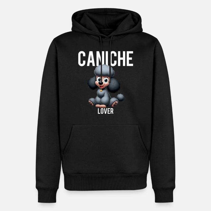 caniche lover 3 - Sweat à capuche Premium bio Homme - noir