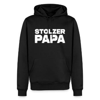Stolzer Papa - Männer Premium Bio Hoodie - Schwarz - Vorne - Nico (187cm)
