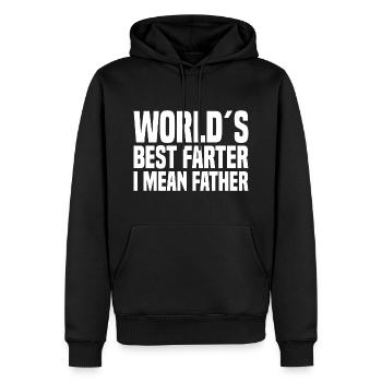 Le meilleur farter du monde, je veux dire père - Sweat à capuche Premium bio Homme - noir - Devant - Nico (187cm)
