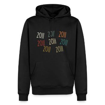 Année de naissance 2011 - légendaire depuis 2011 - Sweat à capuche Premium bio Homme - noir - Devant - Nico (187cm)