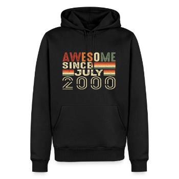 Juli 2000 Geburtstagsgeschenk Juli 2000 Jahrgang - Männer Premium Bio Hoodie - Schwarz - Vorne - Nico (187cm)