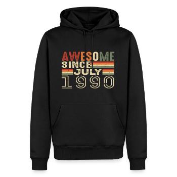Juli 1990 Geburtstagsgeschenk Juli 1990 Jahrgang - Männer Premium Bio Hoodie - Schwarz - Vorne - Nico (187cm)
