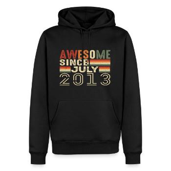 Juli 2013 Geburtstagsgeschenk Juli 2013 Jahrgang - Männer Premium Bio Hoodie - Schwarz - Vorne - Nico (187cm)