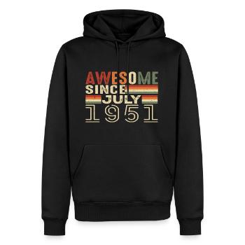 Juli 1951 Geburtstagsgeschenk Juli 1951 Jahrgang - Männer Premium Bio Hoodie - Schwarz - Vorne - Nico (187cm)