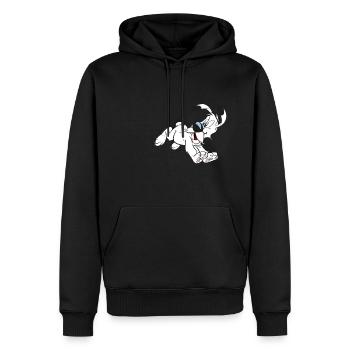 Asterix - Idéfix - Sweat à capuche Premium bio Homme - noir - Devant - Nico (187cm)