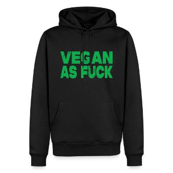 Vegan As Fuck - Männer Premium Bio Hoodie - Schwarz - Vorne - Nico (187cm)
