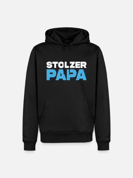 Stolzer Papa - Männer Premium Bio Hoodie - Schwarz