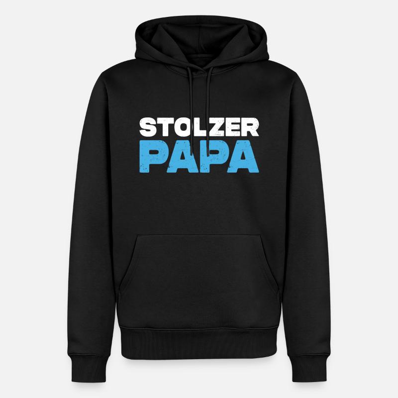 Stolzer Papa - Männer Premium Bio Hoodie - Schwarz