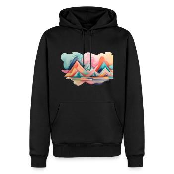 Entwurf - Männer Premium Bio Hoodie - Schwarz - Vorne - Nico (187cm)