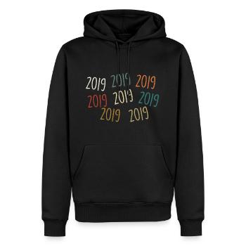 Millésime 2019 Année de naissance - légendaire depuis 2019 - Sweat à capuche Premium bio Homme - noir - Devant - Nico (187cm)