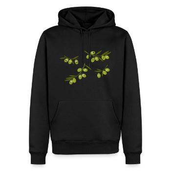 Olive - Sweat à capuche Premium bio Homme - noir - Devant - Nico (187cm)