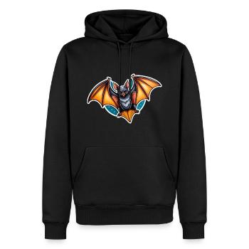 Fledermaus Neo Traditional - Männer Premium Bio Hoodie - Schwarz - Vorne - Nico (187cm)
