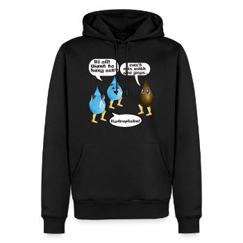 Eau et huile - Sweat à capuche Premium bio Homme - noir - Devant - Nico (187cm)