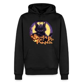 Cat sweeter pumpkin pie Halloween Moon - Men’s Premium Organic Hoodie - black - Front - Nico (187cm)