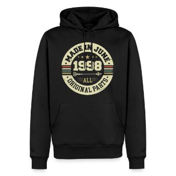 Juni 1998 Geburtstagsgeschenk Juni 1998 Juni 1998 - Männer Premium Bio Hoodie - Schwarz - Vorne - Nico (187cm)