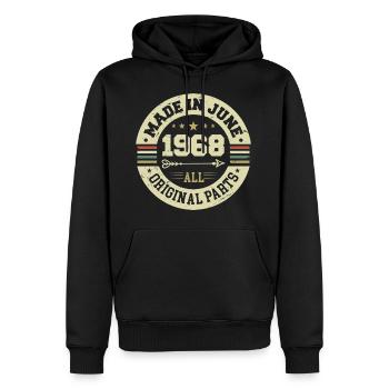 Juni 1968 Geburtstagsgeschenk Juni 1968 Juni 1968 - Männer Premium Bio Hoodie - Schwarz - Vorne - Nico (187cm)