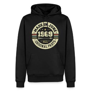 Juni 1969 Geburtstagsgeschenk Juni 1969 Juni 1969 - Männer Premium Bio Hoodie - Schwarz - Vorne - Nico (187cm)