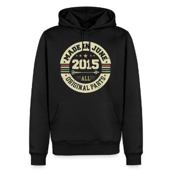 Juni 2015 Geburtstagsgeschenk Juni 2015 Juni 2015 - Männer Premium Bio Hoodie - Schwarz - Vorne - Nico (187cm)