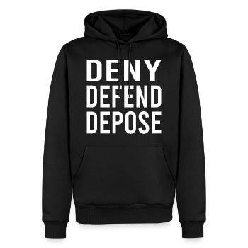 Verweigern Verteidigen Ablegen - Männer Premium Bio Hoodie - Schwarz - Vorne - Nico (187cm)