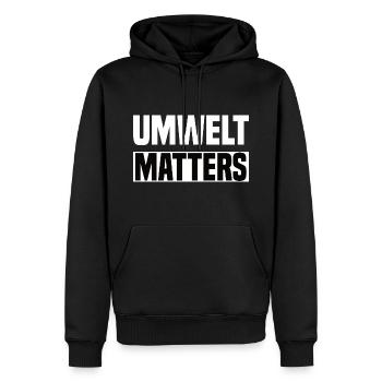 Umwelt Matters Klimawandel - Männer Premium Bio Hoodie - Schwarz - Vorne - Nico (187cm)