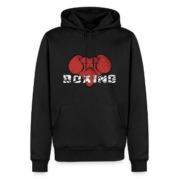 J'aime la boxe - Gants de boxe - Sport de combat - Sweat à capuche Premium bio Homme - noir - Devant - Nico (187cm)