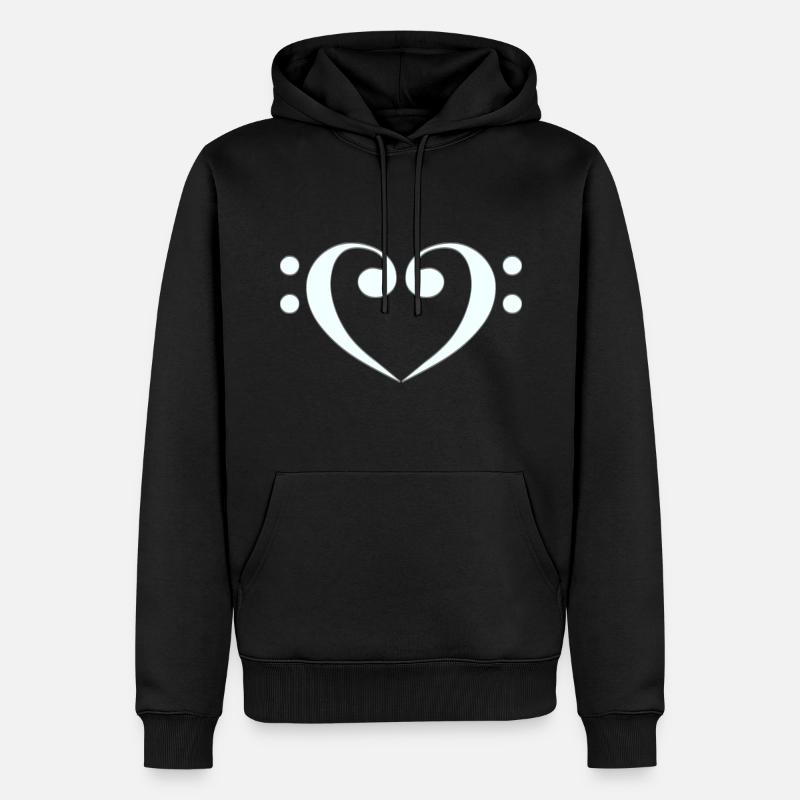 Clé basse comme cœur - Sweat à capuche Premium bio Homme - noir