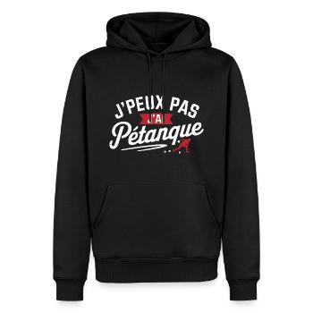 Ich kann nicht, ich habe Petanque - Männer Premium Bio Hoodie - Schwarz - Vorne - Nico (187cm)
