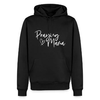 Praying Mama Heartfelt Expression for Devoted Moms - Men’s Premium Organic Hoodie - black - Front - Nico (187cm)