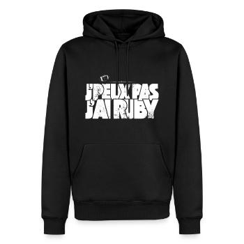 J'peux pas j'ai Rugby - Sweat à capuche Premium bio Homme - noir - Devant - Nico (187cm)