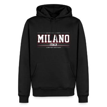 Milano - Sweat à capuche Premium bio Homme - noir - Devant - Nico (187cm)