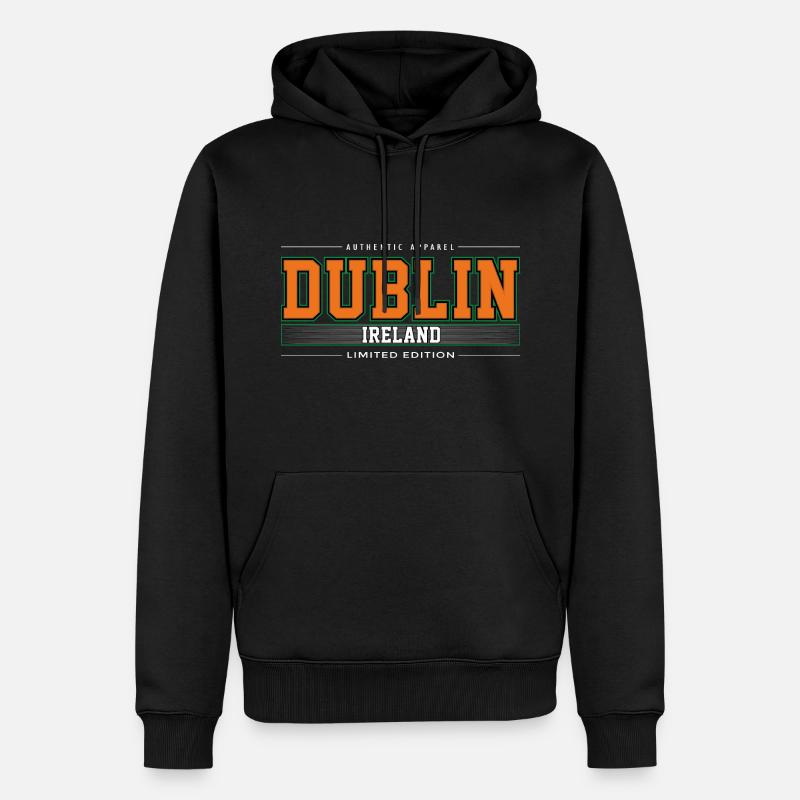 Dublin - Männer Premium Bio Hoodie - Schwarz