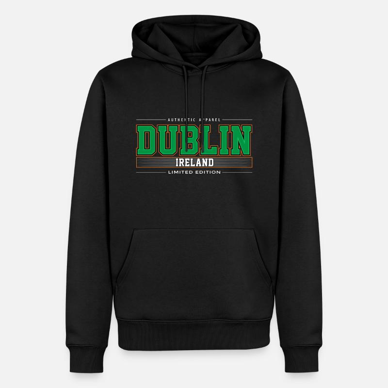 Dublin - Männer Premium Bio Hoodie - Schwarz