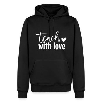 Mit Liebe unterrichten - Männer Premium Bio Hoodie - Schwarz - Vorne - Nico (187cm)