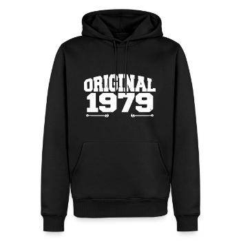 Original 1979 | Geburtstagsgeschenk 1979 - Männer Premium Bio Hoodie - Schwarz - Vorne - Nico (187cm)