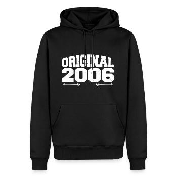 Original 2006 | Cadeau d’anniversaire 2006 - Sweat à capuche Premium bio Homme - noir - Devant - Nico (187cm)