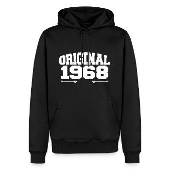 Original 1968 | Cadeau d’anniversaire 1968 - Sweat à capuche Premium bio Homme - noir - Devant - Nico (187cm)
