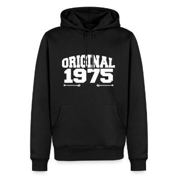 Original 1975 | Geburtstagsgeschenk 1975 - Männer Premium Bio Hoodie - Schwarz - Vorne - Nico (187cm)