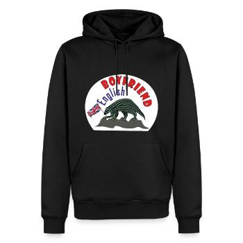 Englischer Junge Papa Schuppentier - Männer Premium Bio Hoodie - Schwarz - Vorne - Nico (187cm)