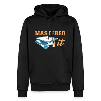Master Diplôme d’études supérieures Master - Sweat à capuche Premium bio Homme - noir - Devant - Nico (187cm)