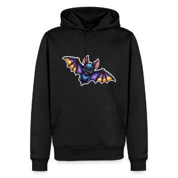 Fledermaus Neo Traditional - Männer Premium Bio Hoodie - Schwarz - Vorne - Nico (187cm)