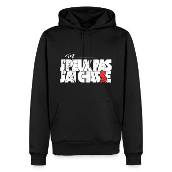 J'peux pas j'ai Chasse - Sweat à capuche Premium bio Homme - noir - Devant - Nico (187cm)