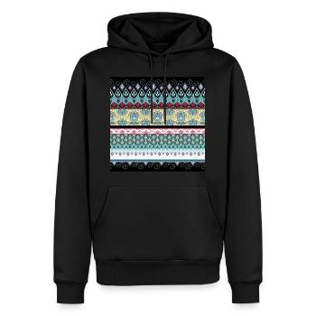 Cécile - Sweat à capuche Premium bio Homme - noir - Devant - Nico (187cm)